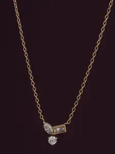 PALMONAS 18KT Gold-Plated Stainless Steel CZ Stone-Studded Anti-Tarnish Necklace