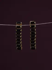 PALMONAS Stainless Steel Gold Plated Classic Cubic Zirconia Drop Earrings