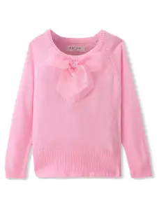 ARIAS By LARA DUTTA Girls  Bow Applique Pullover