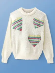 ARIAS By LARA DUTTA Girls Pullover With Hearts Embroidery Detailing