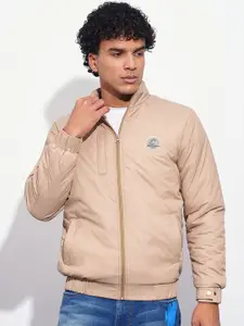 Being Human Men Mock Collar Solid Casual Bomber Jacket
