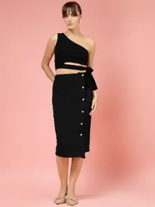Oomph! One Shoulder Neck Sleeveless Top With Skirt