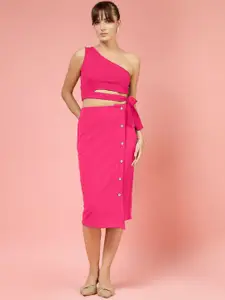 Oomph! One Shoulder Neck Sleeveless Top With Skirt