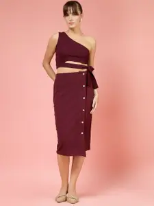 Oomph! One Shoulder Neck Sleeveless Top With Skirt