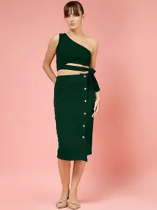 Oomph! One Shoulder Neck Sleeveless Top With Skirt