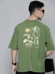 Levis Printed Drop-Shoulder Sleeves Pure Cotton T-shirt