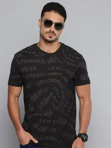 Levis Brand Logo Self Design Slim Fit T-shirt