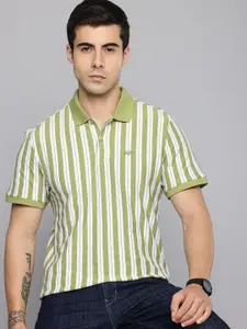Levis Pure Cotton Striped Polo Collar Slim Fit T-shirt