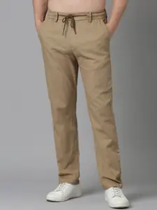 NEVER NEUD Men Relaxed Fancy Linen Trousers