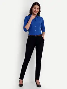 Blue Ronin Women Standard Slim Fit Spread Collar Solid Cotton Formal Shirt