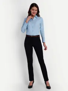 Blue Ronin Women Standard Slim Fit Spread Collar Solid Cotton Formal Shirt