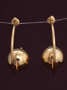 PALMONAS Stainless Steel Gold Plated Contemporary Hoop Earrings