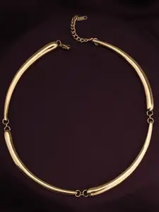 PALMONAS 18KT Gold-Plated Stainless Steel Anti-Tarnish Tube Choker Necklace