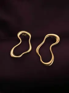 PALMONAS Stainless Steel Gold Plated Waterproof Quirky Irregular Dangle Drop Earrings