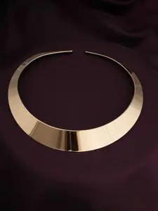 PALMONAS Gold-Plated Stainless Steel Anti-Tarnish Open Collar Choker Necklace