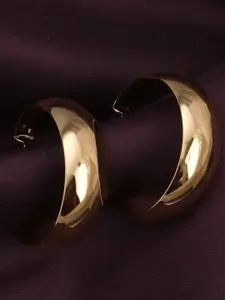 PALMONAS Stainless Steel Gold Plated Waterproof & Anti-Tarnish Contemporary Hoop Studs