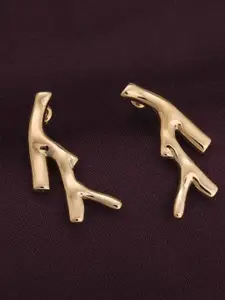 PALMONAS Stainless Steel Gold Plated Waterproof & Anti-Tarnish Contemporary Studs