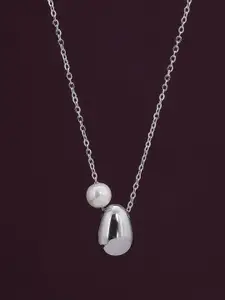 PALMONAS Silver-Plated Pearls Beaded Waterproof & Anti-Tarnish Necklace