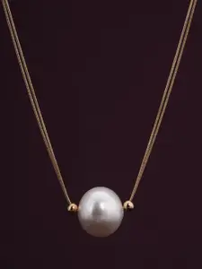 PALMONAS Gold-Plated Dainty Pearls Beaded Waterproof & Anti-Tarnish Necklace