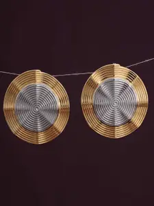 PALMONAS Stainless Steel Gold Plated  Waterproof Contemporary Circular Coils Studs