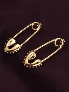 PALMONAS Stainless Steel Gold Plated Contemporary Hoop Earrings