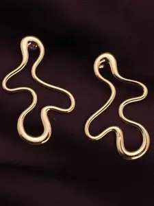 PALMONAS Stainless Steel Gold Plated Waterproof & Anti-Tarnish Contemporary Drop Earrings