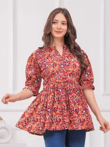 MF ERA Women Jaipuri Floral Printed Pure Cotton Kurti