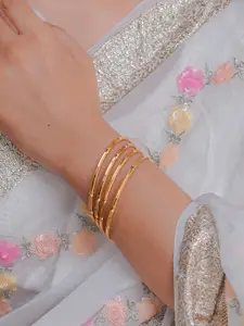 Zeraki Jewels Ishika Set Of 4 Gold-Plated Bangles