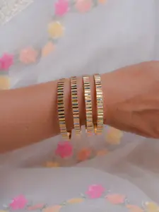 Zeraki Jewels Amaira Set Of 4 Gold-Plated Bangles