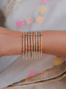 Zeraki Jewels Samantha Set Of 8 Gold-Plated Bangles