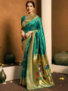 KALINI Woven Design Zari Silk Blend Paithani Saree
