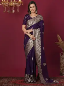Satrani Woven Design Zari Banarasi Saree