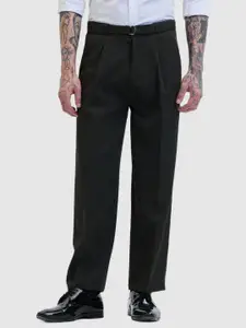 Snitch Men Relaxed Loose Fit Pleated Trousers