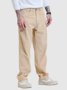 Snitch Men Relaxed Mid-Rise Loose Fit Pure Cotton Cargos