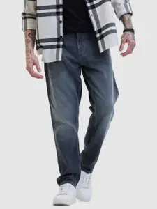 Snitch Men Comfort Relaxed Fit Mid-Rise Heavy Fade Pure Cotton  Jeans