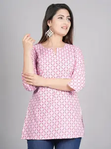 MF ERA Women Pure Cotton Floral Printed Kurti