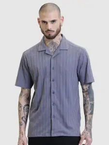 Snitch Men Relaxed Boxy Self Design Casual Shirt