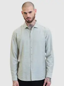 Snitch Men Smart Slim Fit Solid Spread Collar Casual Shirt