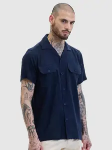Snitch Men Relaxed Boxy Solid Casual Shirt