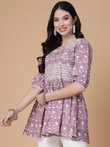 MF ERA Women Floral Printed Pure Cotton Kurti