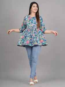 MF ERA Women Floral Printed Pure Cotton Kurti