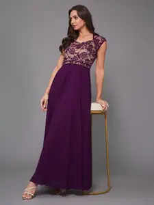 Miss Chase Women Self Design Fit & Flare Maxi Dress