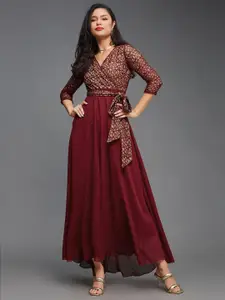 Miss Chase Printed Georgette Maxi Dress