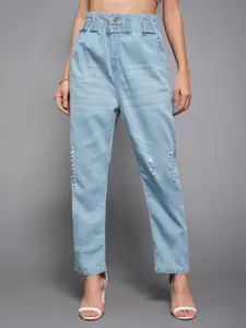 Miss Chase Women Cotton High-Rise Mildly Distressed Heavy Fade Jeans