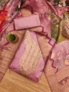 MANVAA Ethnic Motifs Woven Design Stone Work Organza Unstitched Dress Material