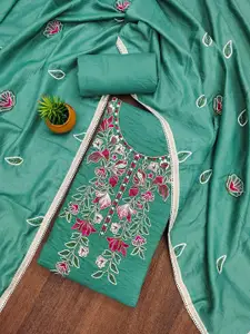 MANVAA Floral Embroidered Unstitched Dress Material