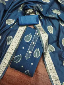 MANVAA Floral Woven Design Jacquard Unstitched Dress Material