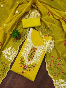 MANVAA Floral Embroidered Unstitched Dress Material