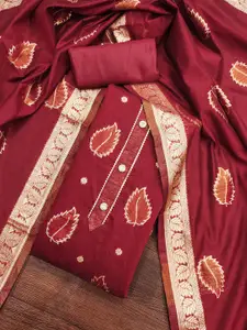 MANVAA Floral Woven Design Unstitched Dress Material