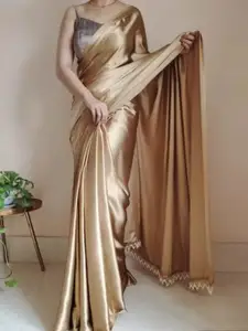 KALINI Women Satin Saree With Blouse Piece